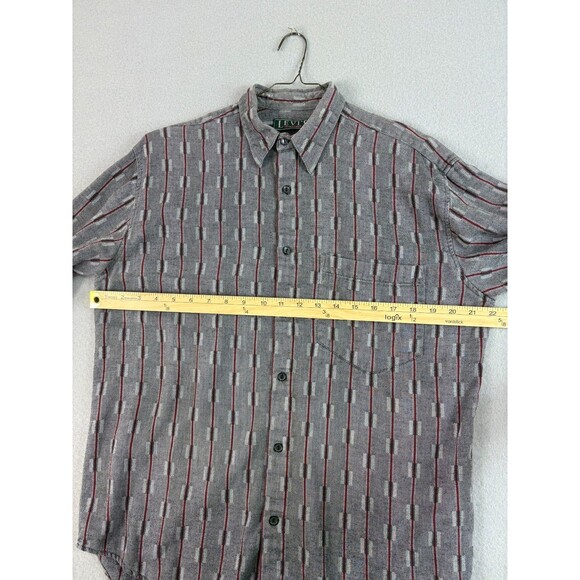 Vintage 90's Levis Sutter Creek Shirt Mens M Gray Red Flannel Cowboy Aztec - Picture 5 of 14